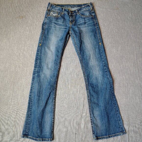 Cowgirl Tuff Denim - Cowgirl Tuff Jeans Womens 28x33 Dont Fence Me In Mid Rise Boot Western Riding